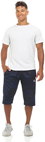Rocawear | 3 חבילות מכנסיים קצרים של פליס. מכנסיים קצרים של המותניים האלסטיים גברים | 13 Inseam | מכנסי זיעה לגברים לגברים